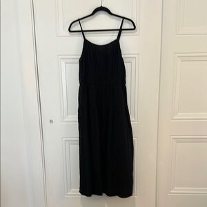 Old Navy Linen Black Midi Dress